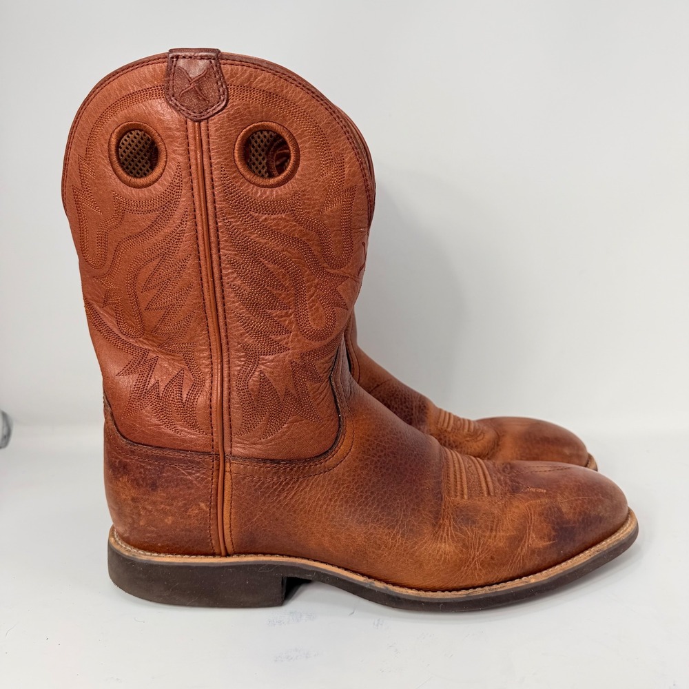 Twisted X Mens Brown Leather Western Cowboy Boots MCR0001 Size 13M Round Toe